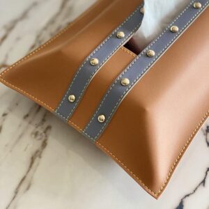 Belto Faux Leather Tissue Cover – Brown