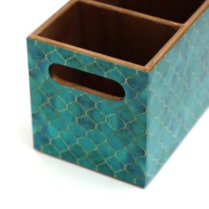Blue Ombre Patterened Cutlery Holder