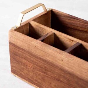 Cedar Cutlery Holder – Gold