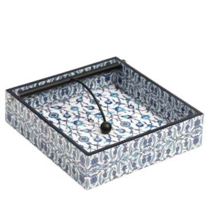 Indigo Florets Tissue Holder