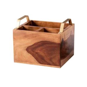 Iroko Cutlery Holder – Gold