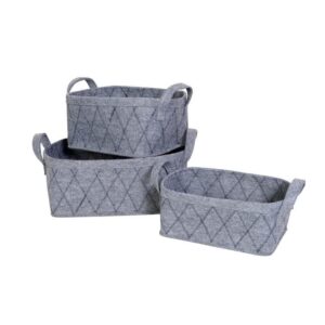 Rhombus Felt Storage Basket – Set Of Three