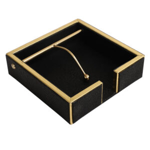 Roho Leather Tissue Holder – Black
