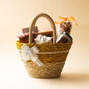 Welo Natural Fiber Basket – Mustard