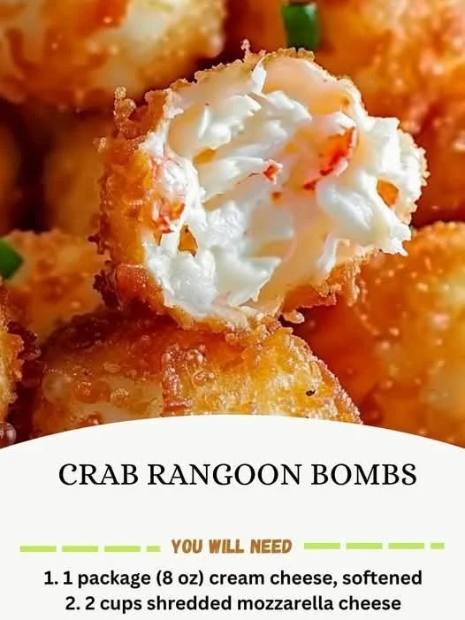 Delicious homemade Crab Rangoon Bombs cooked to golden perfection