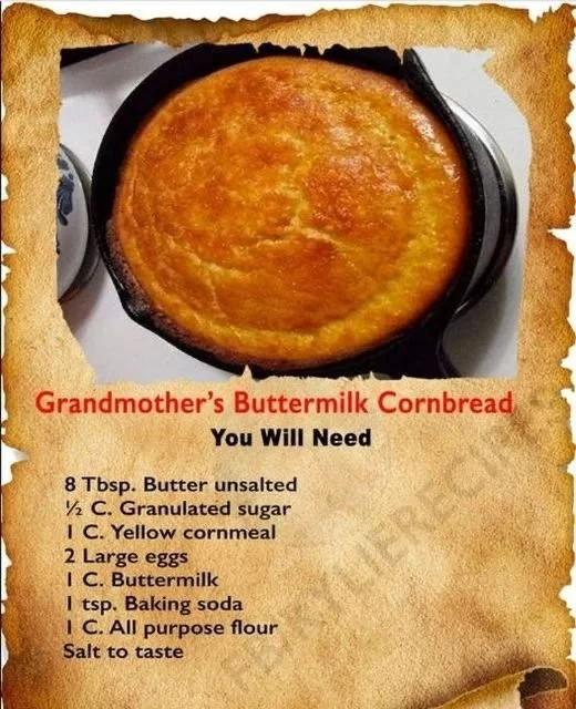 Grandmother's Buttermilk Cornbread Slice of Grandmother's Buttermilk Cornbread on a rustic wooden table