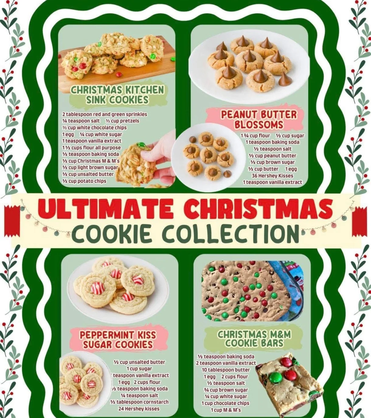 Plate of holiday butter cookies decorated with festive sprinkles