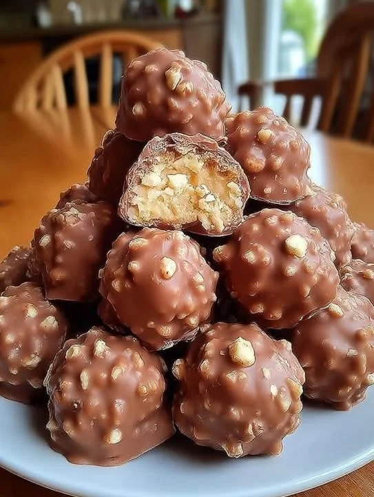 No-Bake Chocolate Oat Delight Bars stacked on a kitchen counter
