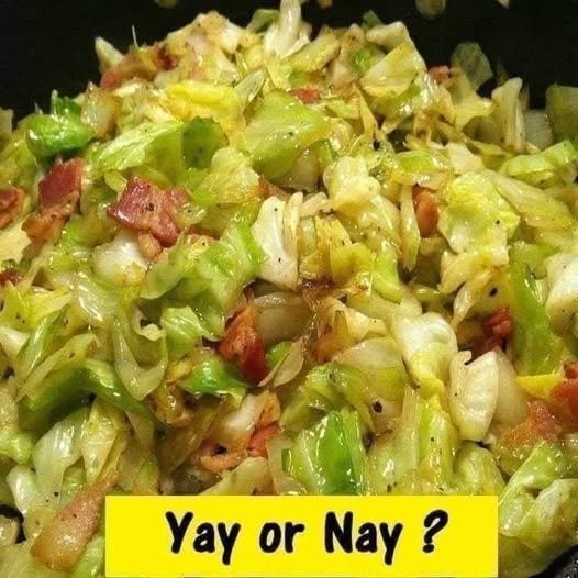 Fried Cabbage with Bacon, Onion, and Garlic