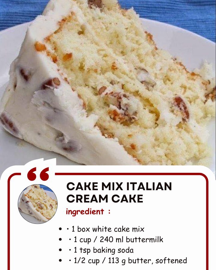 Cake Mix Italian Cream Cake
