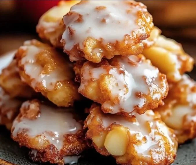 Apple Fritters Freshly made apple fritters with cinnamon and sugar coating
