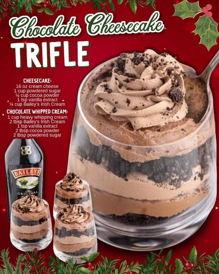Baileys Chocolate Cheesecake Trifle Baileys Chocolate Cheesecake Trifle with layers of chocolate and creamy cheesecake