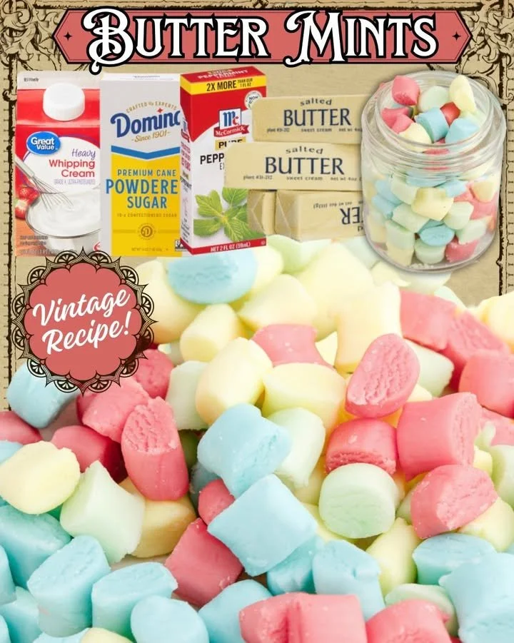 A bowl of creamy butter mints, perfect for sweetening events and gatherings.