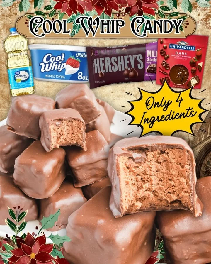 Cool Whip Candy Delicious homemade Cool Whip Candy dessert on a colorful plate.