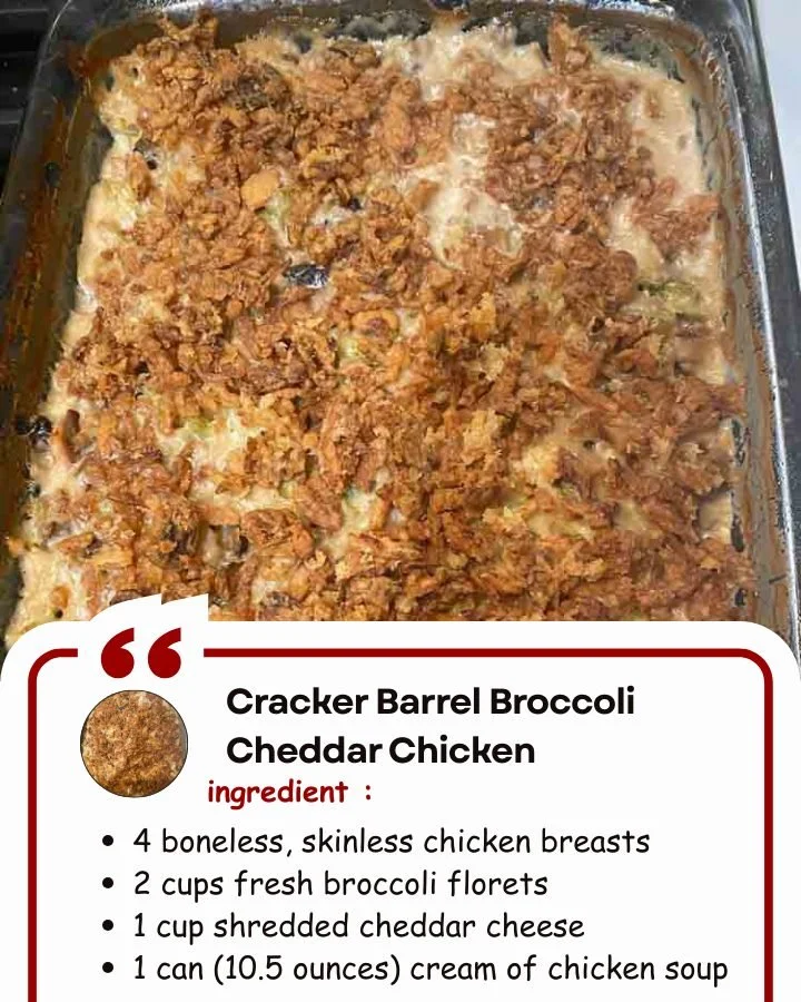 Cracker Barrel Broccoli Cheddar Chicken Delicious Cracker Barrel Broccoli Cheddar Chicken served with broccoli and cheese