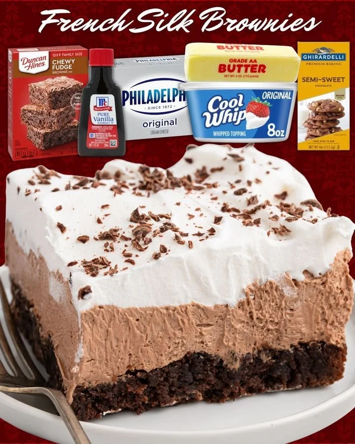 French Silk Brownies Delicious homemade French Silk Brownies topped with chocolate ganache.