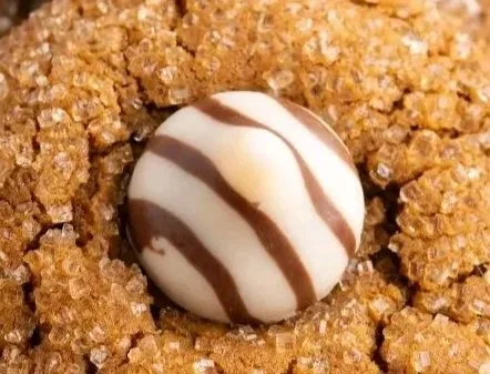 Ginger Molasses Kiss Cookies Ginger Molasses Kiss Cookies drizzled with chocolate, perfect for holiday treats.
