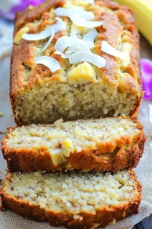 Hawaiian Banana Bread Delicious Hawaiian Banana Bread with a moist texture and tropical flavor