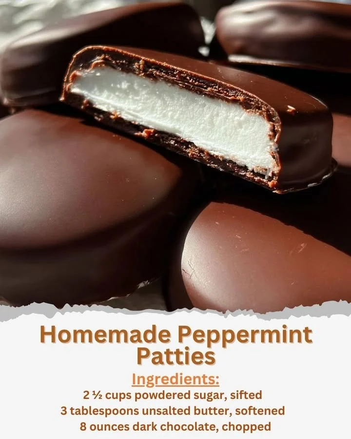 Homemade Peppermint Patties Delicious homemade peppermint patties on a plate, ready to enjoy.