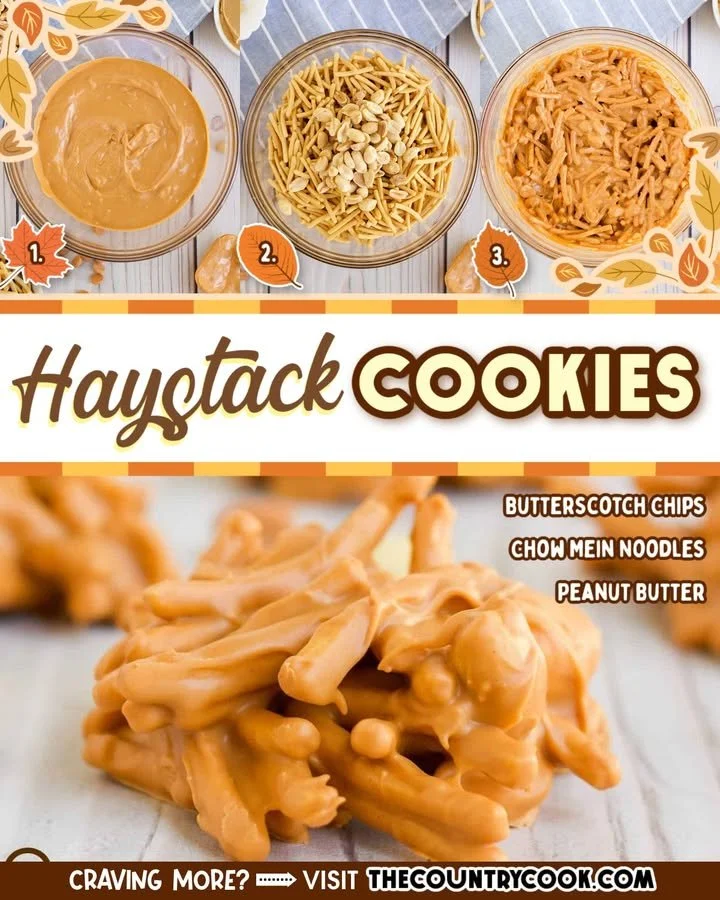 Delicious no-bake butterscotch haystack cookies on a tray