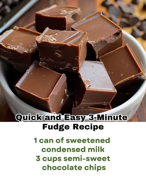 Quick and Easy 3-Minute Fudge A delicious tray of 3-minute fudge made with chocolate and nuts.