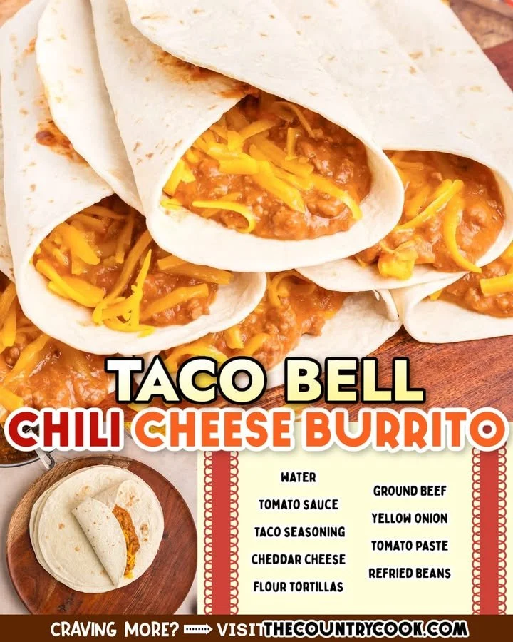 Taco Bell Chili Cheese Burrito Taco Bell Chili Cheese Burrito with cheese and chili in a warm tortilla