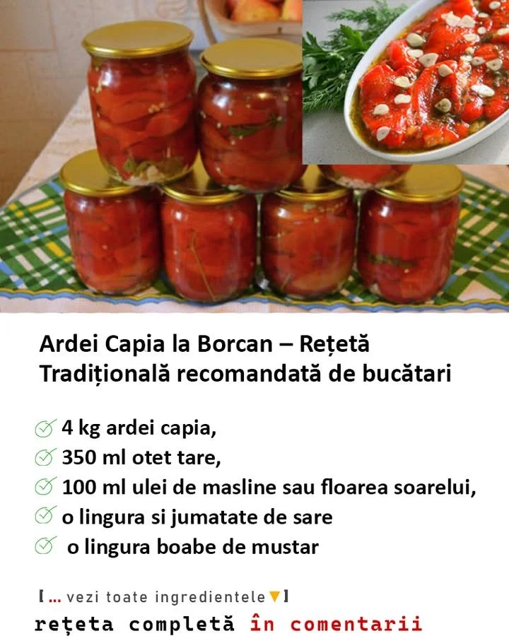 Ardei Capia la borcan, conservare delicioasă de legume pentru iarnă