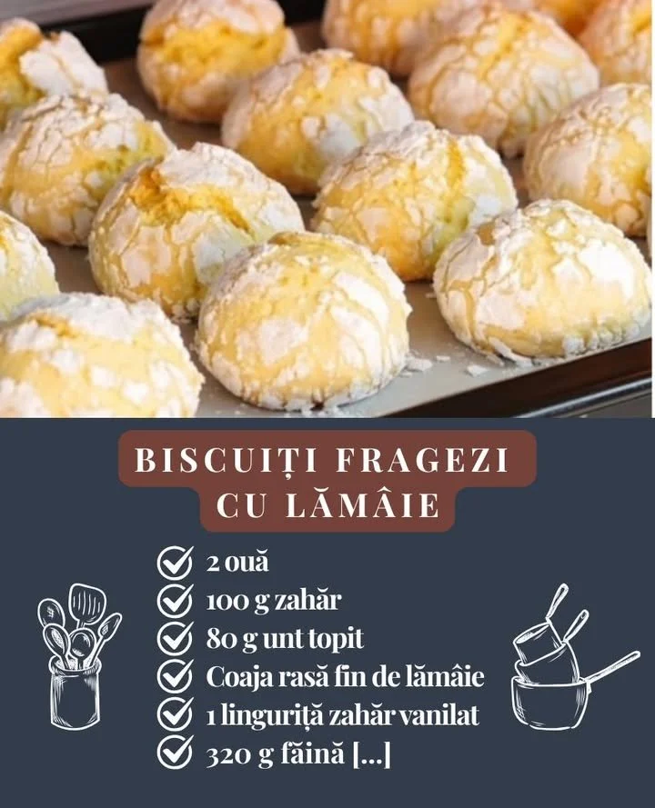 Biscuiți moi cu aromă de lămâie