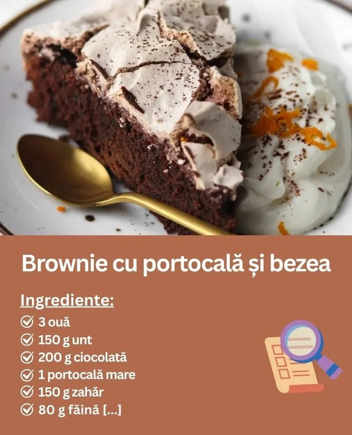Brownie cu bezea și portocală
