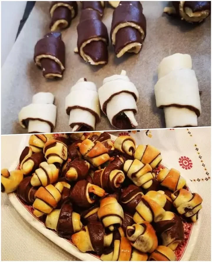 Cornulețe delicioase în două culori, ideale pentru deserturi festive