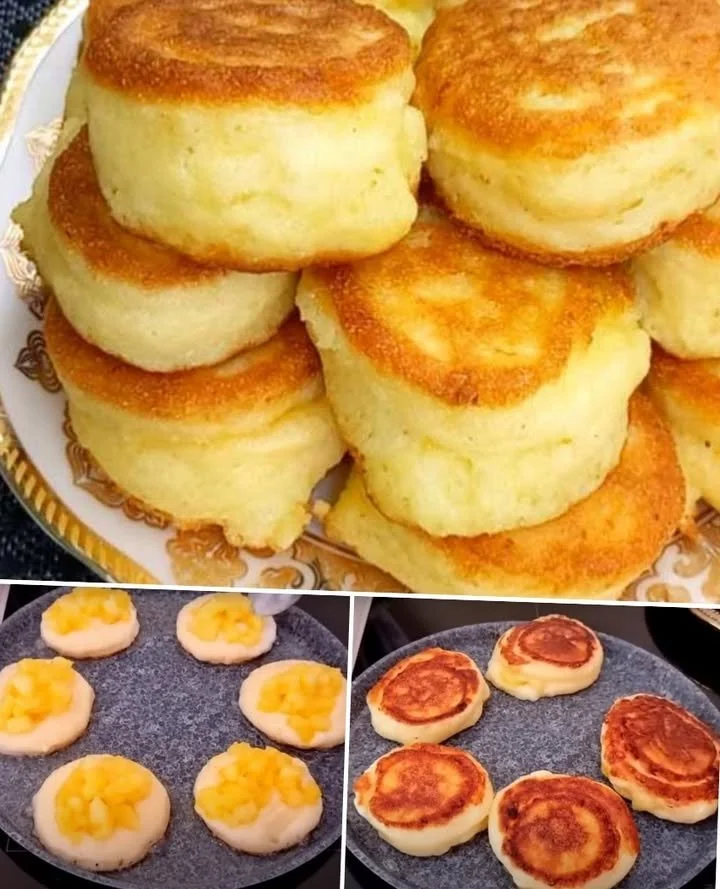 Gogoși cu lingura umplute cu mere