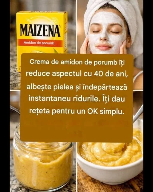 Masca facială cu amidon de porumb pentru îngrijirea pielii.