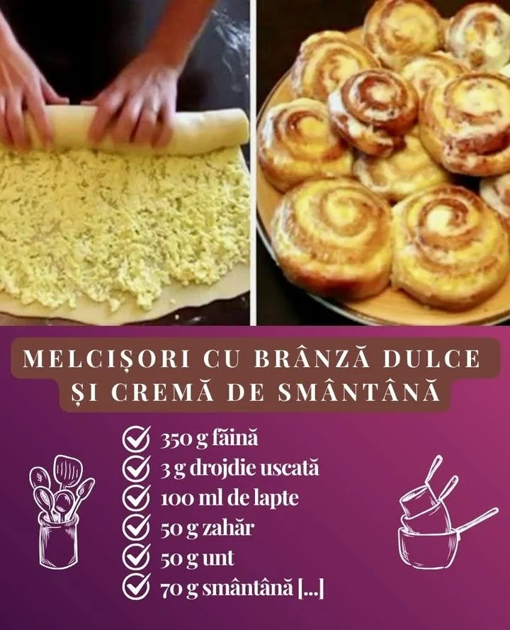 Melcișori cu cremă de smântână și brânză dulce, pufoși și delicioși