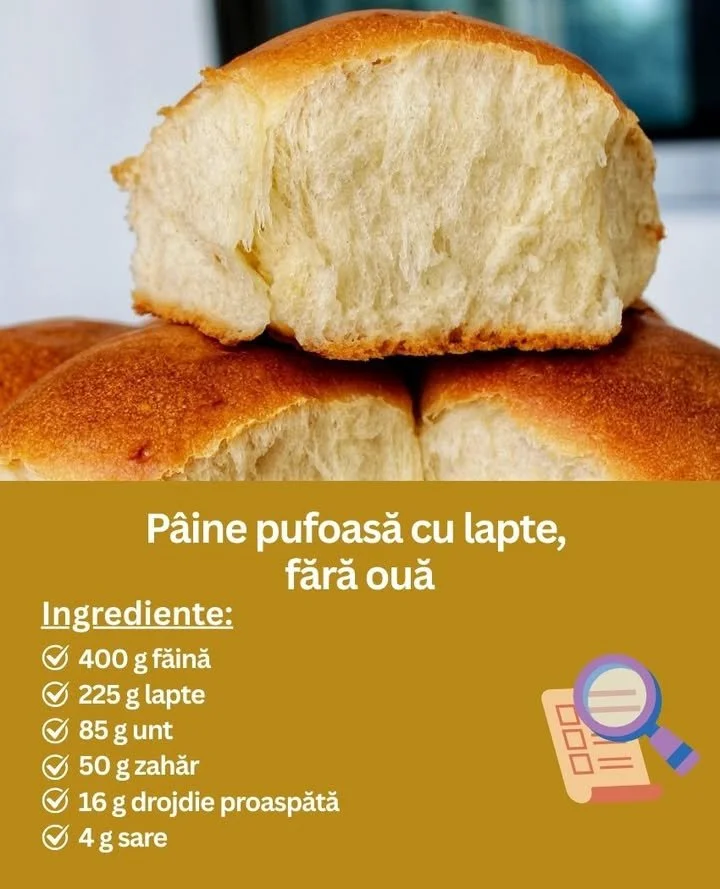 Pâine fără ouă, cu lapte