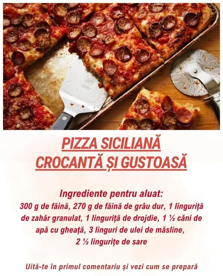 Pizza Siciliană Pizza Siciliană delicioasă cu ingrediente proaspete și aromate