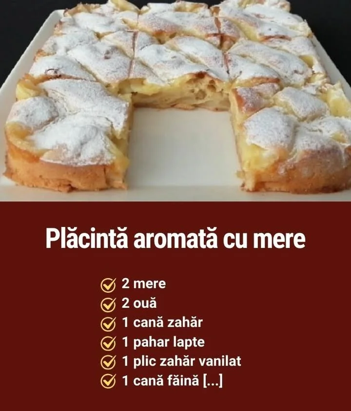 Plăcintă cu mere aromată și delicioasă, perfectă pentru desert