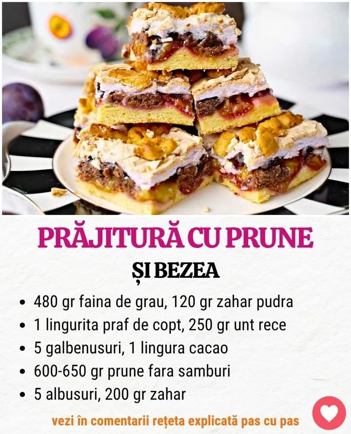 Plum Cake cu Meringue, un desert delicios și elegant
