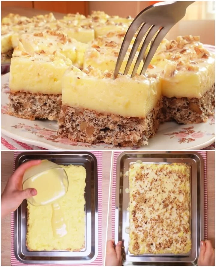 Prăjitură la tavă cremoasă și aromată