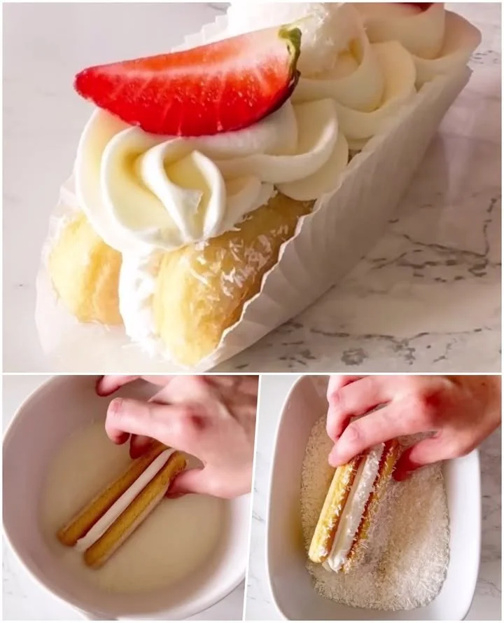 Prajitura cu crema de ciocolata alba si piscoturi, delicioasa si usoara de facut